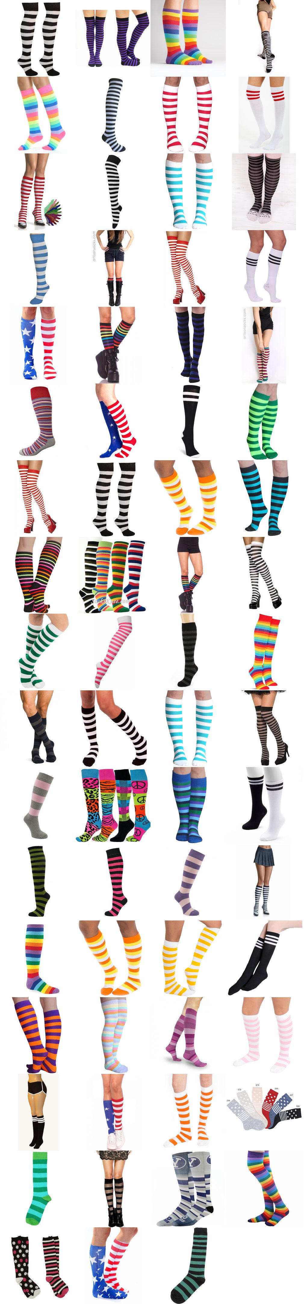 striped knee high socks